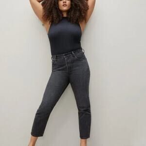 Everlane Jeans Womens 30 Black Crop Cheeky Organic Cotton High Rise